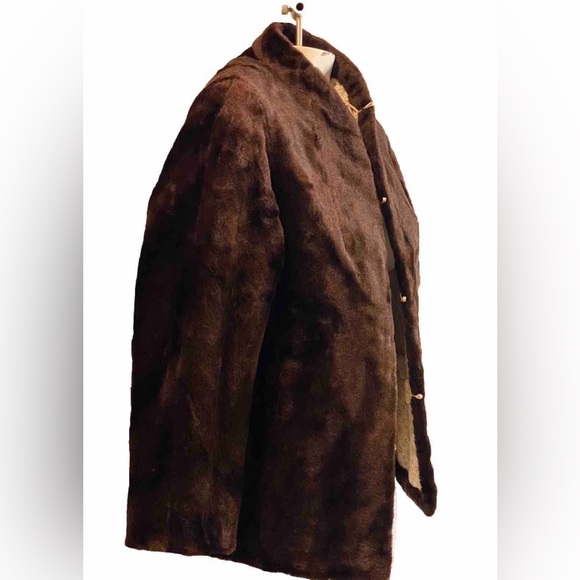 Kimono Satin & Faux Mink Fur Reversible Vintage Asian jacket - Picture 12 of 16